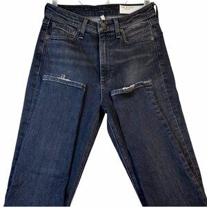 Rag & Bone Nina High‑Rise Ankle Skinny Jeans Sz 25 Dark Gray-Black Streetwear NW